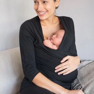 Seraphine Skin to Skin Black Cotton Top